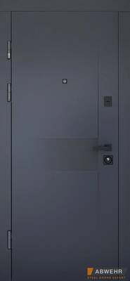вхідні квартирні двері ABWEHR (АБВЕР) модель 485 BIATRIS (колір RAL 7016 + vinorit Біла)комплектація Classic+ - Фото