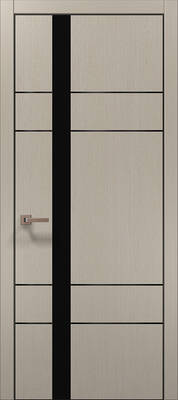 Міжкімнатні двері ламіновані ламінована дверь plato-10 дуб кремовий алюмінієва кромка