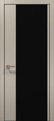 Міжкімнатні двері ламіновані ламінована дверь plato-13 дуб кремовий алюмінієва кромка