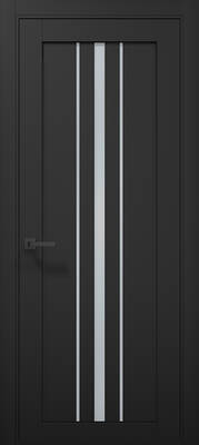 Міжкімнатні двері ламіновані tetra t-03 (сатин) чорний матовий пвх