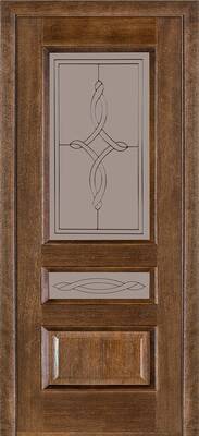 Міжкімнатні двері шпоновані шпонированная дверь модель 53 дуб браун ст-ст-гл