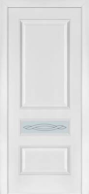 Міжкімнатні двері шпоновані шпонированная дверь модель 53 ясень белый эмаль гл-ст-гл