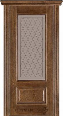 Міжкімнатні двері шпоновані шпонированная дверь модель 52 дуб браун стекло