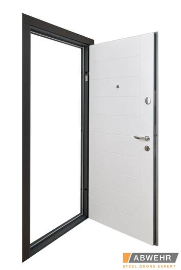 Вхідні двері вуличні abwehr (абвер) модель palermo (колір ral 8019 + біла) комплектація classic