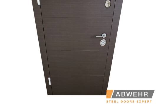 Вхідні двері квартирні abwehr модель 188 leavina (колір венге сірий горизонт + білий) комплектація megapolis
