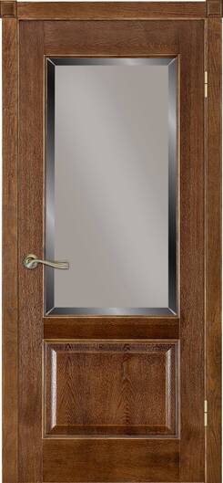 Міжкімнатні двері шпоновані шпонированная дверь модель 04 дуб браун со стеклом