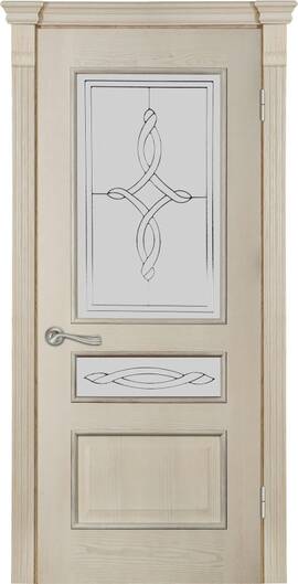 Міжкімнатні двері шпоновані шпонированная дверь модель 53 ясень crema гл-ст-гл