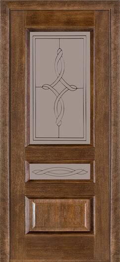Міжкімнатні двері шпоновані шпонированная дверь модель 53 дуб браун ст-ст-гл