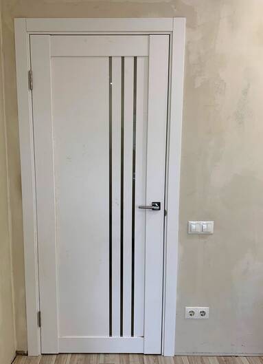 Міжкімнатні двері ламіновані модель belluno білий льон blk лакобель
