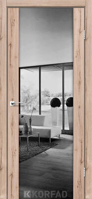 Межкомнатные двери ламинированные ламинированная дверь модель sr-01 дуб тобакко зеркало двухстороннее графит триплекс