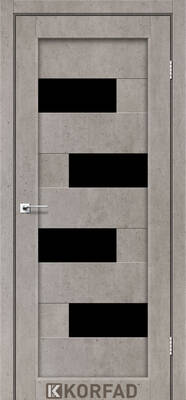 Міжкімнатні двері ламіновані модель pm-10 лайт бетон чорне скло
