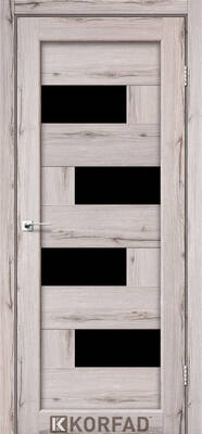 Межкомнатные двери ламинированные ламинированная дверь модель pm-10 дуб нордик чёрное стекло