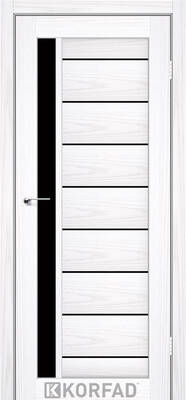 Міжкімнатні двері ламіновані модель fl-01 біла модрина чорне скло