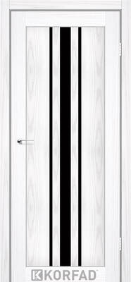 Міжкімнатні двері ламіновані модель  fl-03 біла модрина чорне скло