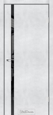 Межкомнатные двери ламинированные ламинированная дверь модель loft glass светлый бетон черное стекло