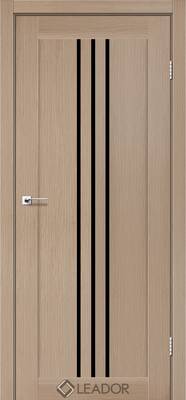 Міжкімнатні двері ламіновані ламінована дверь leador verona мокко чорне скло