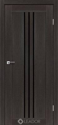 Межкомнатные двери ламинированные ламинированная дверь leador verona  дуб саксонский чёрное стекло