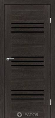 Міжкімнатні двері ламіновані ламінована дверь leador sovana дуб саксонський чорне скло