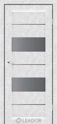 Міжкімнатні двері ламіновані ламінована дверь leador sovana бетон білий скло сірий графіт