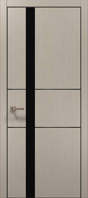 Міжкімнатні двері ламіновані ламінована дверь plato-08 дуб кремовий алюмінієва кромка