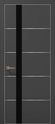 Міжкімнатні двері ламіновані ламінована дверь plato-12 темно-сірий супермат