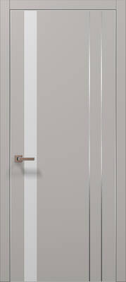 Міжкімнатні двері ламіновані ламінована дверь plato-22 світло-сірий супермат
