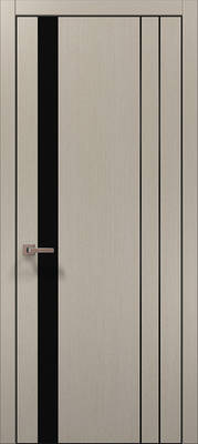 Міжкімнатні двері ламіновані ламінована дверь plato-22 дуб кремовий алюмінієва кромка