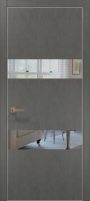 Міжкімнатні двері ламіновані ламінована дверь plato-26 бетон сірий алюмінієва кромка