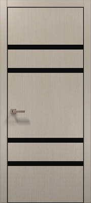 Міжкімнатні двері ламіновані ламінована дверь plato-27 дуб кремовий алюмінієва кромка