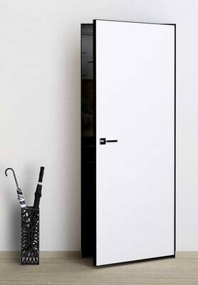 Скрытые грунтованные двери на алюминиевом каркасе коробка Comfort - Фото