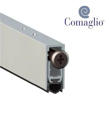Порог выдвижной Comaglio Basic 420 алюминиевый с резиновой вставкой (ПРОТИВОПОЖАРНЫЙ) 103-83 см - Фото