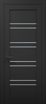 Міжкімнатні двері ламіновані tetra t-01 (сатин) чорний матовий пвх