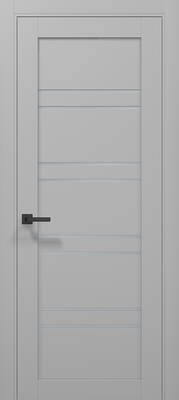 Міжкімнатні двері ламіновані tetra t-01 (сатин) сірий матовий пвх