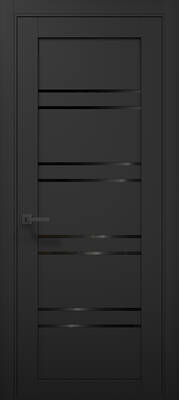 Міжкімнатні двері ламіновані tetra t-01 (blk) чорний матовий пвх