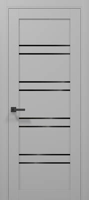 Міжкімнатні двері ламіновані tetra t-01 (blk) сірий матовий пвх