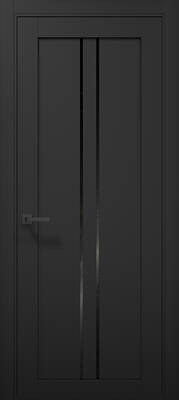 Міжкімнатні двері ламіновані tetra t-02 (blk) чорний матовий пвх