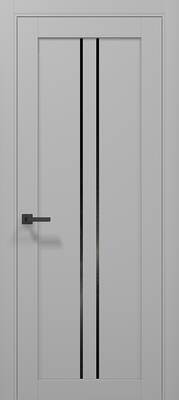 Міжкімнатні двері ламіновані tetra t-02 (blk) сірий матовий пвх