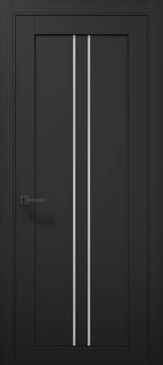 Міжкімнатні двері ламіновані tetra t-02 (сатин) чорний матовий пвх