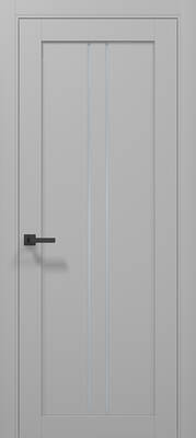Міжкімнатні двері ламіновані tetra t-02 (сатин) сірий матовий пвх