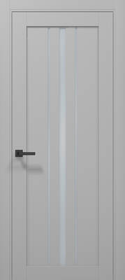 Міжкімнатні двері ламіновані tetra t-03 (сатин) сірий матовий пвх