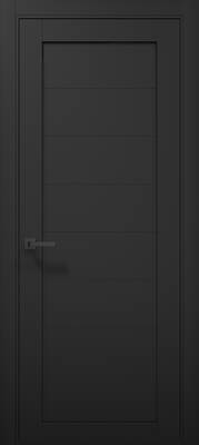 Міжкімнатні двері ламіновані tetra t-04 глуха набірна фильонка чорний матовий пвх