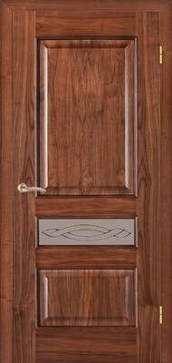 Міжкімнатні двері шпоновані шпонована дверь модель 53 горіх амер гл-ск-гл