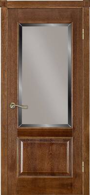 Межкомнатные двери шпонированные шпонированная дверь модель 04 дуб браун со стеклом