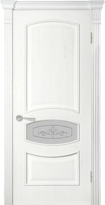 Міжкімнатні двері шпоновані шпонированная дверь модель 50 ясень белый эмаль гл-ст-гл