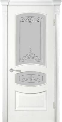 Міжкімнатні двері шпоновані шпонированная дверь модель 50 ясень белый эмаль ст-ст-гл