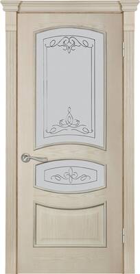 Міжкімнатні двері шпоновані шпонированная дверь модель 50 ясень crema ст-ст-гл