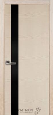 Межкомнатные двери шпонированные шпонированная дверь модель 21 ясень crema (черное стекло)