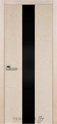 Межкомнатные двери шпонированные шпонированная дверь модель 23 ясень crema (черное стекло)
