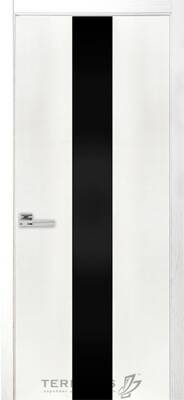 Межкомнатные двери шпонированные шпонированная дверь модель 23 ясень белый эмаль (черное стекло)