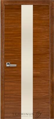 Міжкімнатні двері шпоновані шпонована дверь модель 23 горіх американський (біле скло)